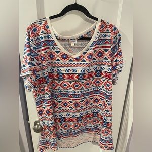 Lularoe Christy Top- Red, White and Blue Collection